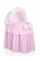 Berceau osier pour poupée rose