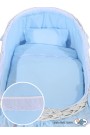 Berceau bébé osier Carine - Bleu-blanc