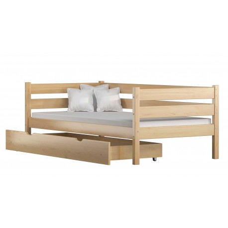 Lit enfant en bois de pin massif Carlota 160x80 cm