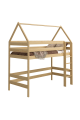 Lit mezzanine surélevé en bois de pin massif Maison 180x80 cm