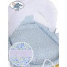 Berceau bébé Vintage Rétro osier - Blanc-Bleue