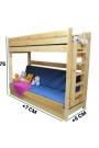 Lit superposé en bois massif Carlos avec matelas et tiroir 200x90 cm