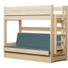 Lit superposé en bois massif Carlos avec matelas et tiroir 200x90 cm