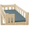Lit superposé en bois massif Fabio avec matelas 180x80 et 180x110 cm