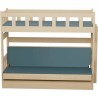 Lit superposé en bois massif Fabio avec matelas 180x80 et 180x110 cm