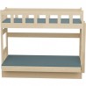 Lit superposé en bois massif Fabio avec matelas 180x80 et 180x110 cm
