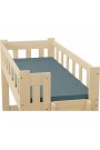 Lit superposé en bois massif Fabio avec matelas 200x90 et 200x120 cm