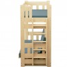 Lit superposé en bois massif Fabio avec matelas 200x90 et 200x120 cm
