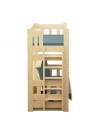 Lit superposé en bois massif Fabio avec matelas 200x90 et 200x120 cm