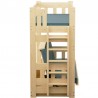 Lit superposé en bois massif Fabio avec matelas 200x90 et 200x120 cm