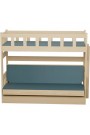 Lit superposé en bois massif Fabio avec matelas 200x90 et 200x120 cm