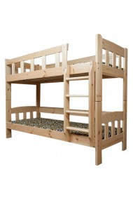 Lit superposé en bois massif Inez avec matelas et tiroir 180x80 cm