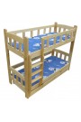 Lit superposé en bois massif Inez avec matelas et tiroir 180x80 cm
