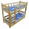 Lit superposé en bois massif Inez avec matelas et tiroir 200x90 cm