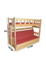 Lit superposé en bois massif Fabio avec matelas 200x90 et 200x120 cm