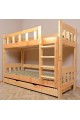 Lit superposé en bois massif Inez avec matelas et tiroir 160x80 cm