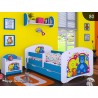 Lit enfant Happy Bleue Collection avec tiroir et matelas 140x70 cm