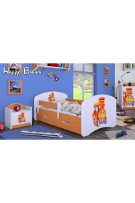 Lit enfant Happy Orange Collection avec tiroir et matelas