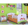 Lit enfant Happy Orange Collection avec tiroir et matelas 140x70 cm