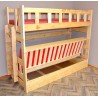 Lit superposé en bois massif Fabio avec matelas 200x90 et 200x120 cm