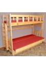 Lit superposé en bois massif Fabio avec matelas 200x90 et 200x120 cm