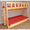 Lit superposé en bois massif Fabio avec matelas 200x90 et 200x120 cm