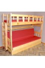 Lit superposé en bois massif Fabio avec matelas 200x90 et 200x120 cm