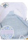 Berceau bébé Vintage Rétro osier - Blanc-Bleue